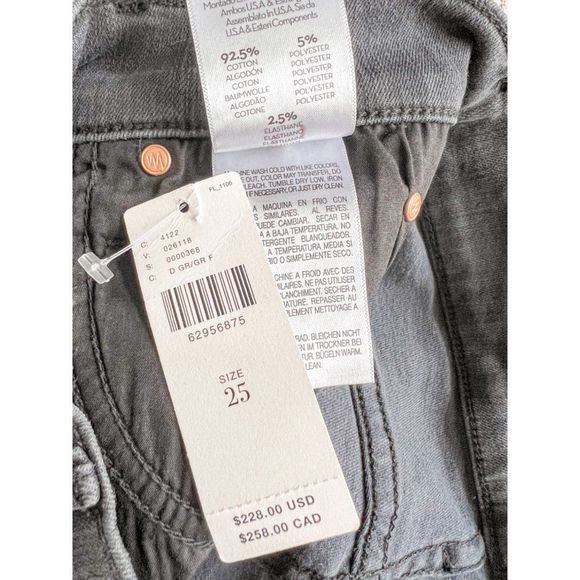 NWT MOTHER The Dazzler Slim Straight Mid Rise Jeans in Lighting Up Lanterns Gray - Picture 8 of 11